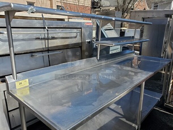 Stainless Steel Work Table W/ Overhead Shelf  - Image 1 of 4