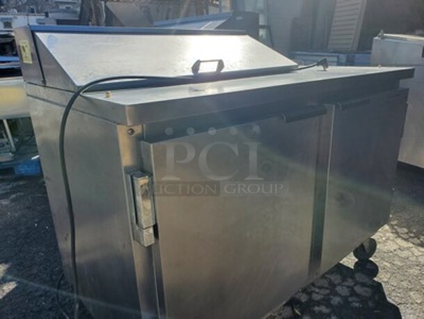 Beverage Air 2 Door Sandwich Table|115V|on Casters!  - Image 3 of 6