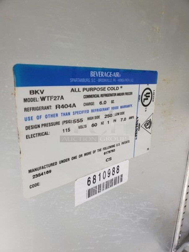 Beverage Air-Superior BKV Undercounter cooler on casters (missing extension cord) - Image 4 of 6