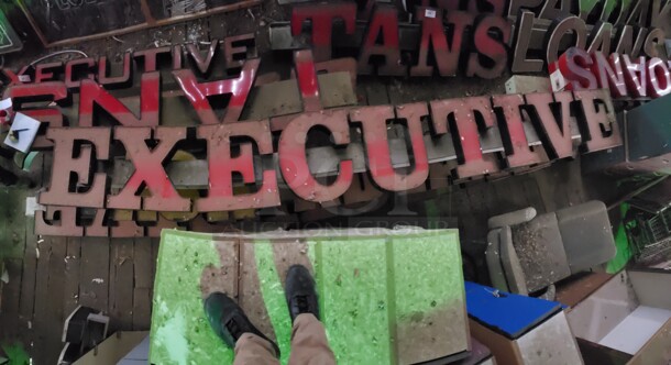 Lot of 2 Signs. 186". One of the signs has a damaged "E".  Pick up only!  Sold as is (Location 3) - Image 1 of 2