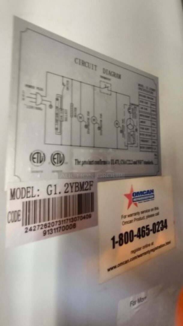 Omcan - G1.2YBM2F Commercial 53" 2 Glass Door Merchandiser Refrigerator. Contents inside not included. - Image 4 of 7