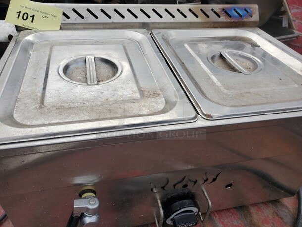  2 Pan Commercial Propane LP Gas Food Warmer Propane Gas Bain Marie Buffet Food Warmer with Regulator Canteen Buffet Gas Steam Table - Image 2 of 8