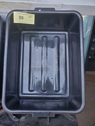 Black 20" x 15" x 7" Heavy Duty Polyethylene Plastic Bus Tub BIDX2