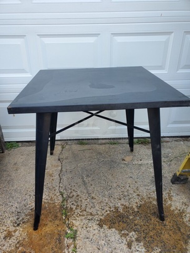30" Square Commercial Indoor/Outdoor Steel Patio Dining Table for 4 BIDX4 - Image 1 of 3