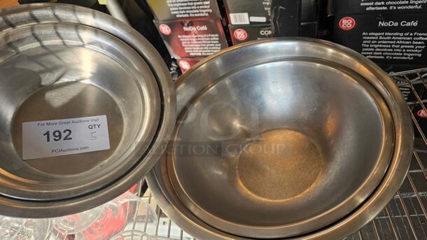 Lot of 5 Miscellaneous Stainless Steel Mixing Bowls - Image 2 of 2