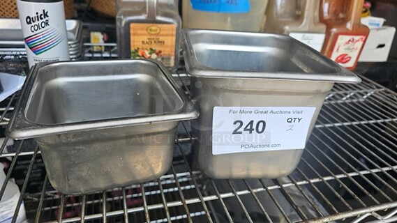 Lot of 2 Stainless Steel Food Pans