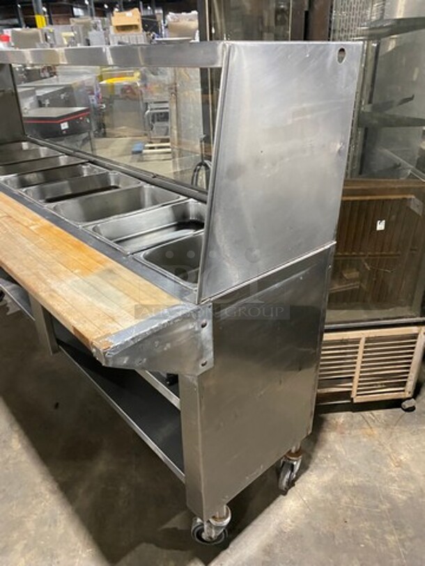 Commercial Electric Powered Steam Table! With Sneeze Guard! With Storage Space Underneath! All Stainless Steel! On Casters! - Image 3 of 9