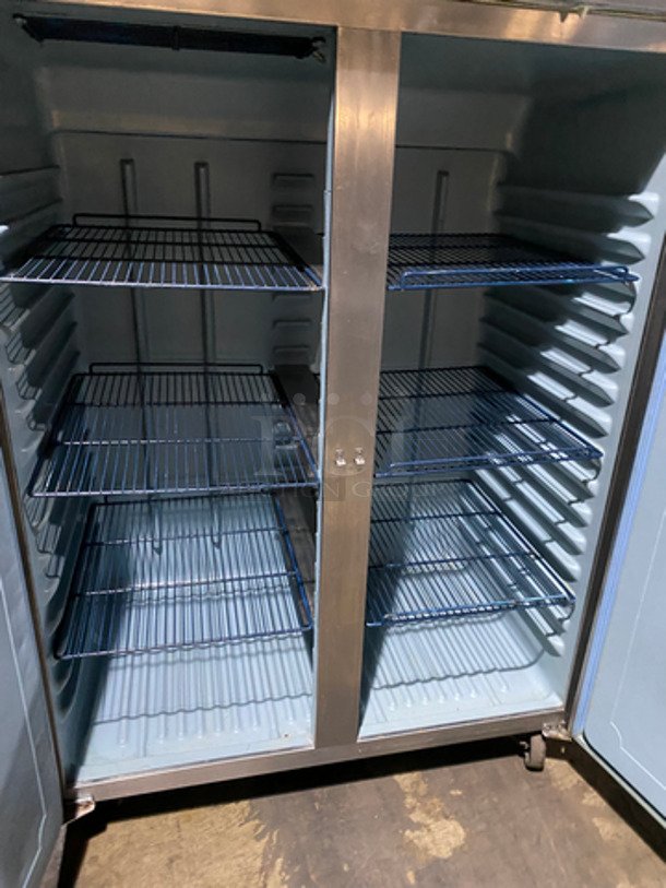 COOL! Delfield Commercial 2 Door Reach In Refrigerator! With Poly Coated Racks! All Stainless Steel! On Casters! Model: 6051S SN: AIV506698T 115V 60HZ 1 Phase - Image 5 of 11