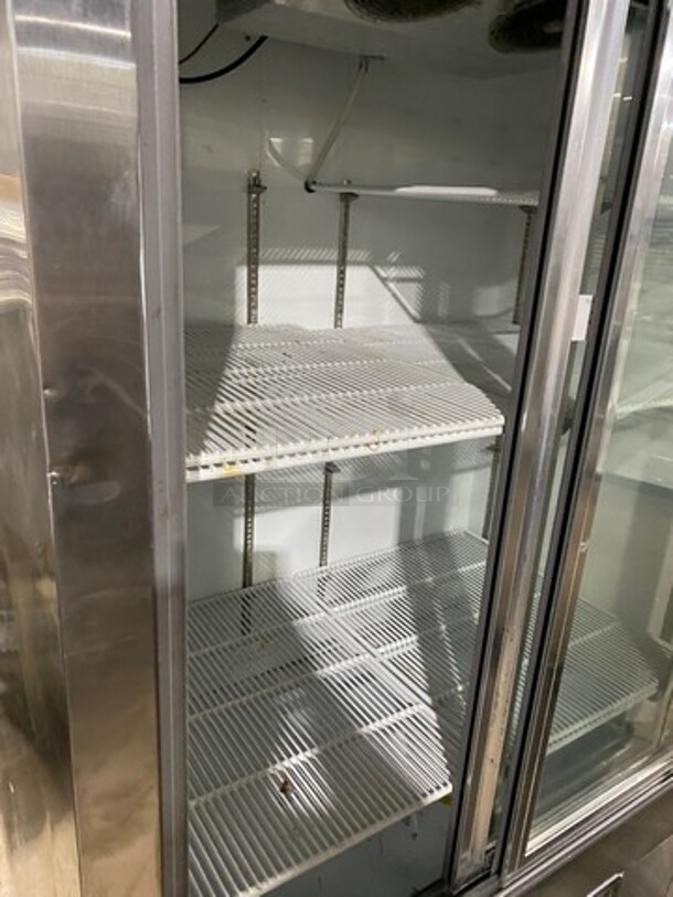 2007 Leader Commercial 2 Door Reach In Cooler Merchandiser! With View Through Doors! With Poly Coated Racks! All Stainless Steel! Model: LS48SSC SN: PQ033403 115V 60HZ 1 Phase - Image 5 of 8