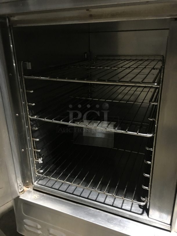 Amazing! Blodgett Single Door Natural Gas Powered Half Sized Commercial Convection Oven! With View Through Door! With Metal Oven Racks! All Stainless Steel! On Legs! - Image 5 of 7