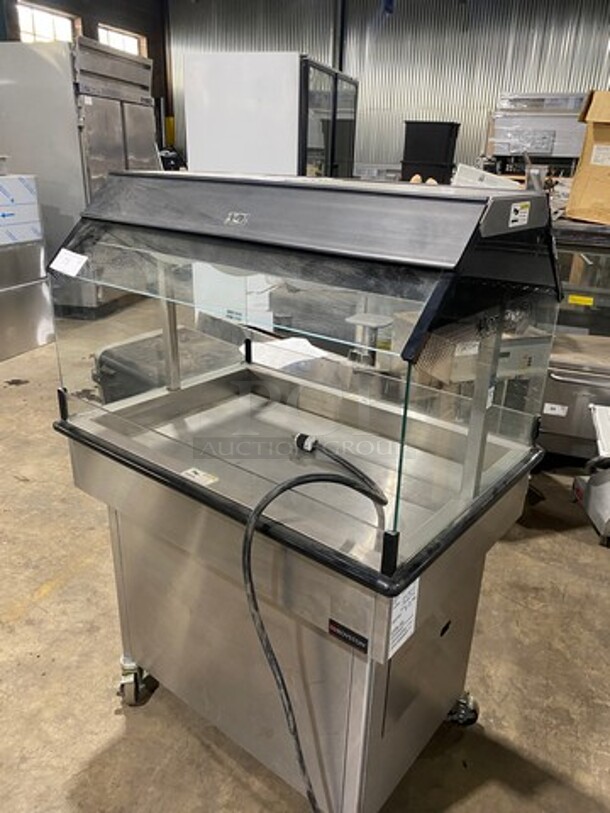 WOW! Royston Commercial Electric Powered Heated Food Display Case Merchandiser! With Sneeze Guard! All Stainless Steel! On Casters! Model: HIMHH1SS362555 SN: 02000072ROY 120V 60HZ 1 Phase - Image 3 of 9