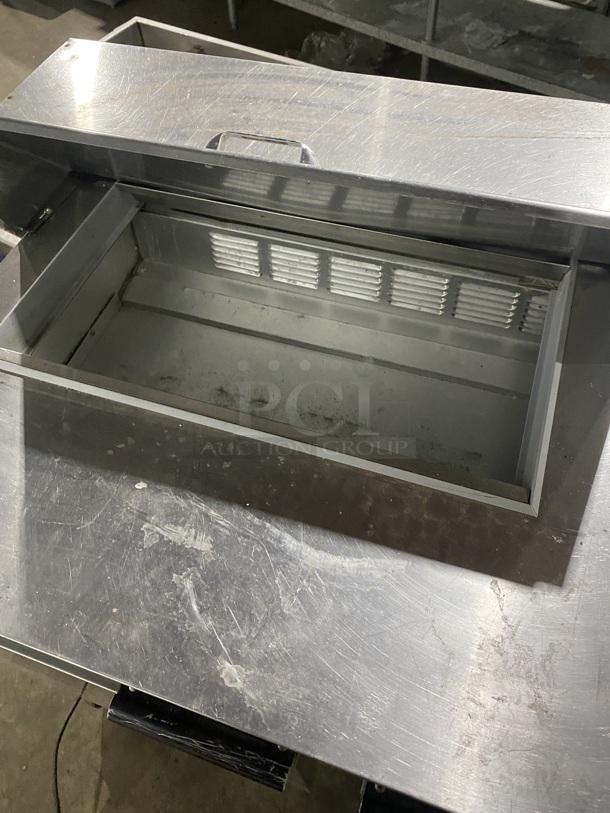Beverage Air SP48-08 Stainless Steel Commercial Sandwich Salad Bain Marie Prep Table! On Commercial Casters!  115 Volts, 1 Phase.  - Image 8 of 11