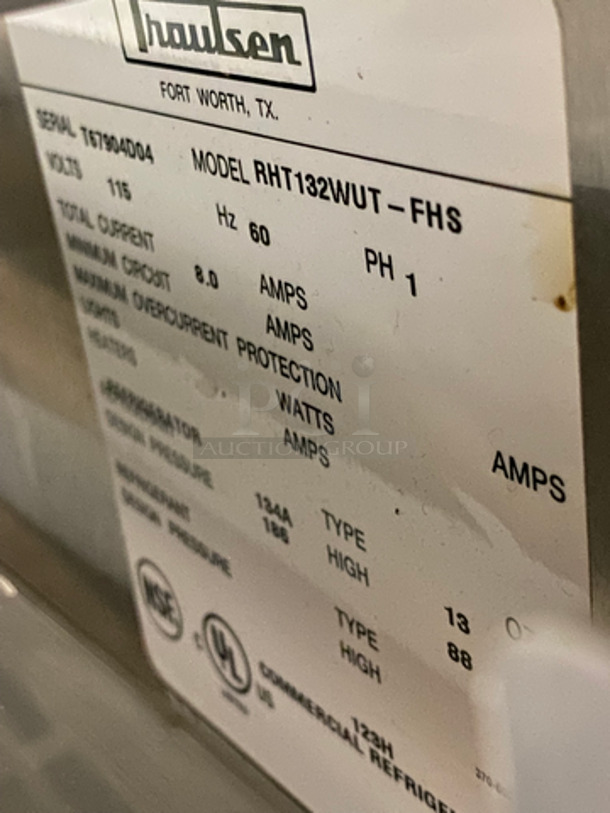COOL! Traulsen Commercial Single Door Reach In Refrigerator! Solid Stainless Steel! On Legs! Model: RHT132WUTFHS SN: T67904D04! Not Tested!  115V 60HZ 1 Phase - Image 7 of 9