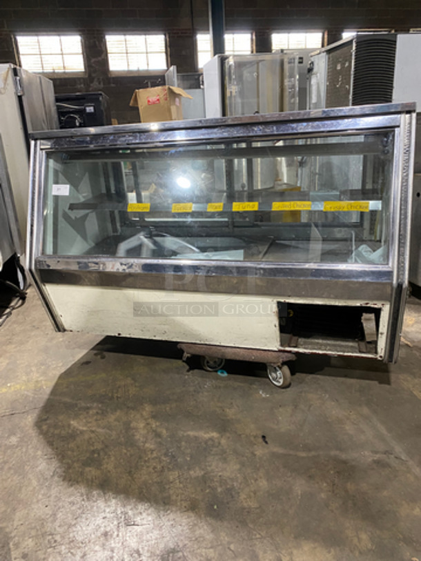 Leader Commercial Refrigerated Deli/Bakery Display Case! With Slanted Front Glass! With Sliding Glass Rear Access Doors! With Stainless Steel Shelf! 115V 60HZ 1 Phase