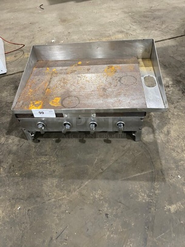 Commercial Countertop Natural Gas Powered Flat Top Griddle! With Back And Side Splashes! All Stainless Steel! - Image 1 of 7