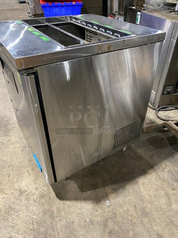 Turbo Air Refrigerated Salad Bar Island! Single Door Storage Space Underneath! All Stainless Steel! On Legs! Model: MST28711S - Image 5 of 12