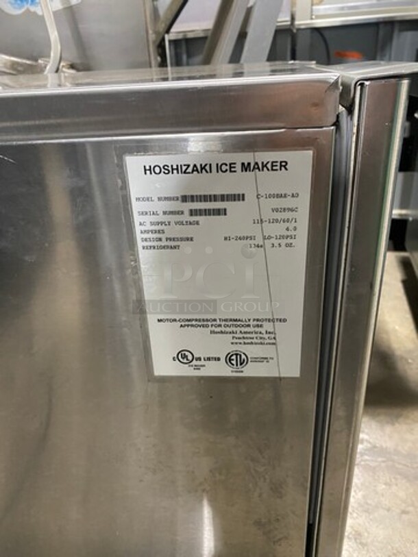 Hoshizaki Commercial Undercounter Ice Maker Machine! All Stainless Steel! Model: C100BAEAD SN: V02896C 115/120V 60HZ 1 Phase - Image 3 of 5