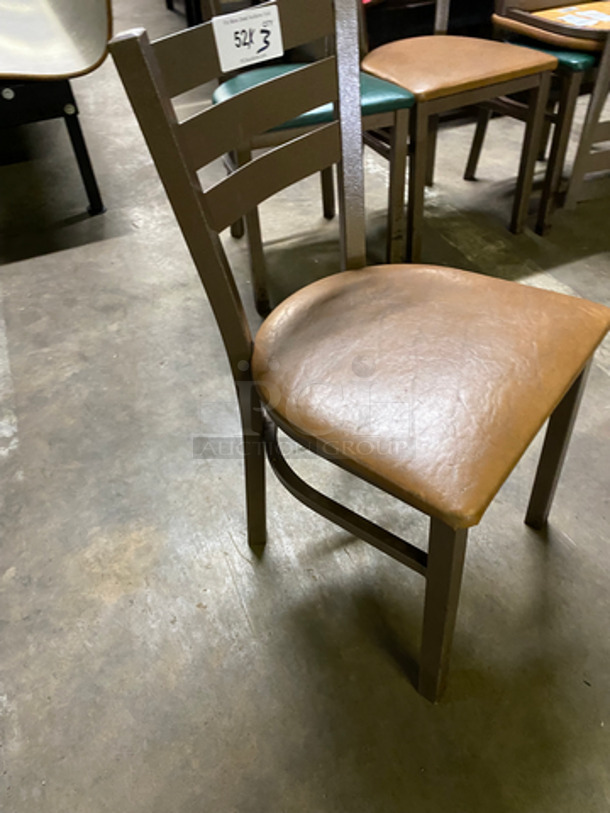 Red, Green And Tan Cushioned Chairs! With Brown Metal Body! 9x Your Bid! - Image 6 of 6