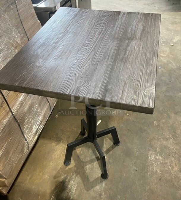 Wow! Brand New! OCS Ash Grey Finish Scratch Resistant Durowood Composite Bar Height Table! 24 By 24! Suitable For Indoor & Outdoor Use With Metal Bar Height Base! - Image 4 of 6