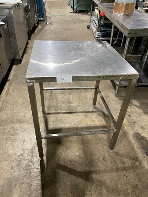 Solid Stainless Steel Work Top/ Prep Table! With Mounted Can Opener! On Legs!