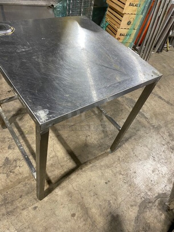 Solid Stainless Steel Work Top/ Prep Table! With Mounted Can Opener! On Legs! - Image 4 of 7