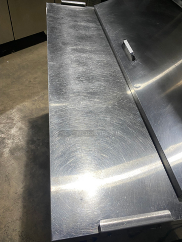 Atosa Commercial Refrigerated Sandwich Prep Table! With 2 Door Storage Space! Poly Coated Racks! With Overhead Shelf Space! All Stainless Steel! On Casters! Model: MSF8302 SN: MSF8302150509C4005 115V 60HZ 1 Phase - Image 10 of 11