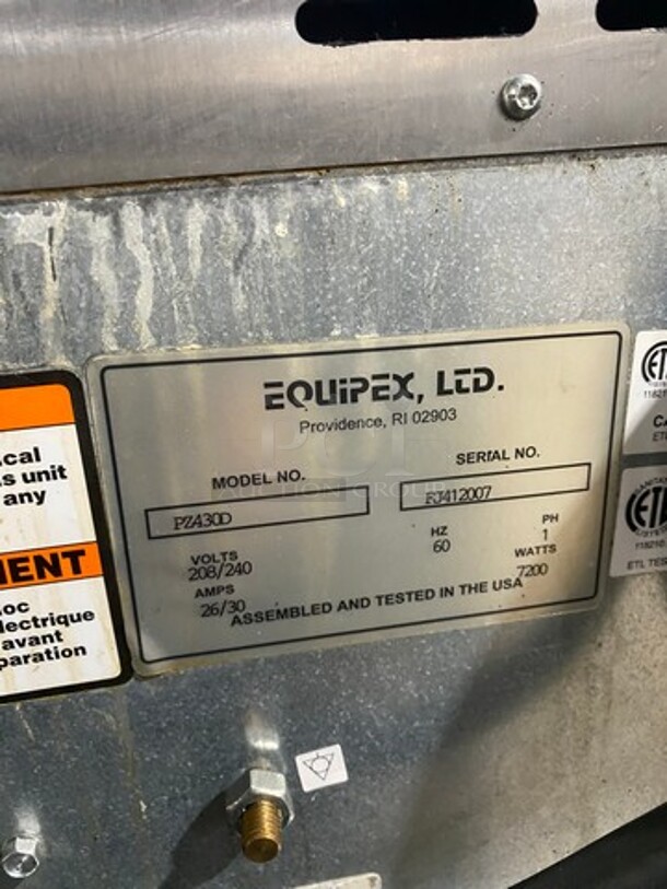 Equipex Commercial Countertop Electric Powered Pizza/ Snack Oven! Model: PZ430D SN: FJ412007 208/240V 60HZ 1 Phase - Image 5 of 8