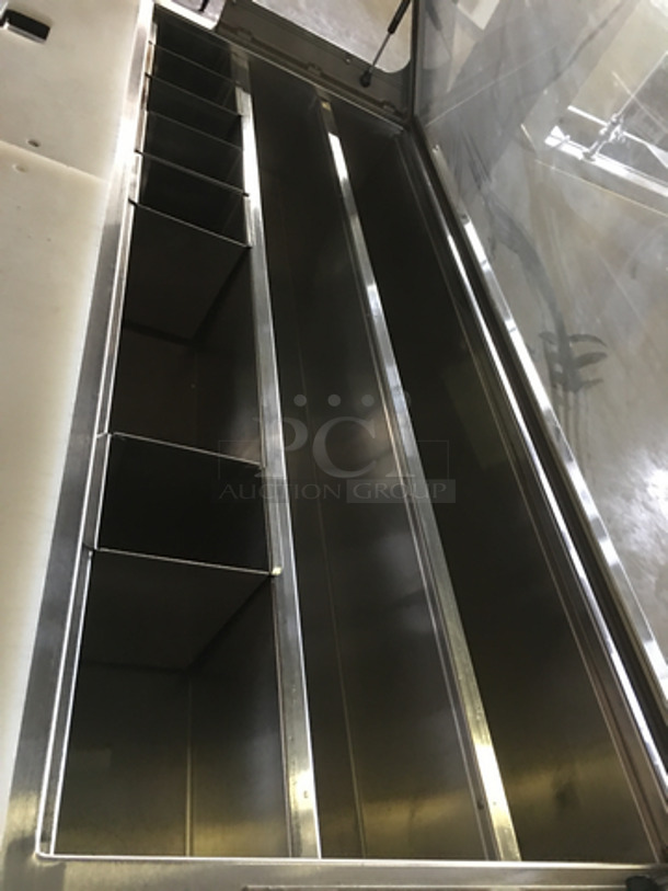 Duke Commercial Refrigerated Sandwich Prep Table! With Commercial Cutting Board! With Sneeze Guard! With Underneath Storage Space! All Stainless Steel! On Legs! Model: SUB-CP-TC60M SN: 03100136 120V 60HZ 1 Phase - Image 5 of 10