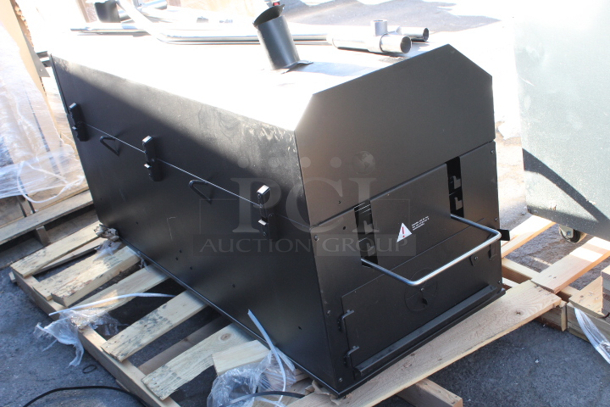 BRAND NEW SCRATCH & DENT! Backyard Pro 554SMOKR60AS 60" Charcoal / Wood Smoker Grill with Adjustable Grates and Dome - Assembled. 60 x 24 x 54 1/2 - Image 7 of 8