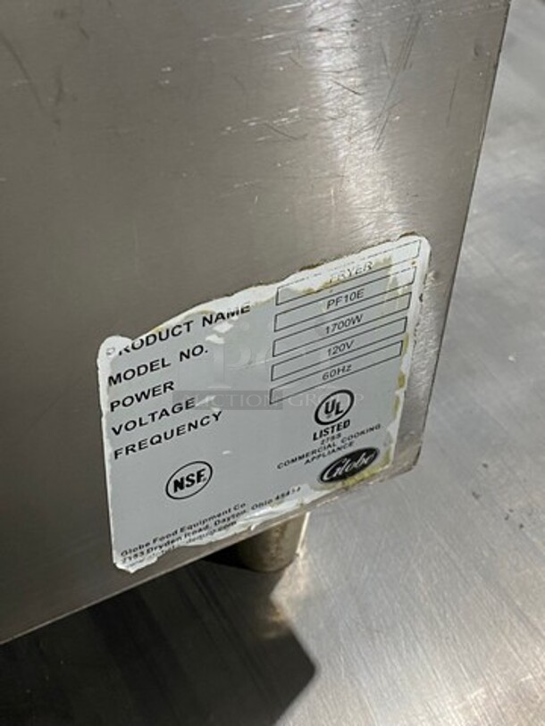 Globe Countertop Electric Powered Deep Fat Fryer! With Backsplash! All Stainless Steel! On Legs! Model: PF10E 120V - Image 5 of 8