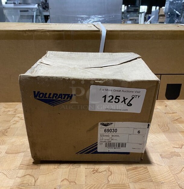 NEW! Vollrath 3QT Stainless Steel Mixing Bowls! 6x Your Bid! MODEL 69030 SN: 029419038336 - Image 1 of 7