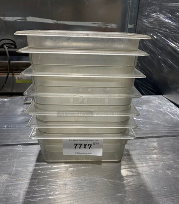 Clear Poly 1/4x4" Food Containers! 7x Your Bid! - Image 1 of 9
