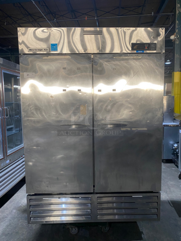 Beverage Air Commercial 2 Door Reach In Freezer! With Poly Coated Racks! All Stainless Steel! Model: KF481AS SN: 9025623 115V 60HZ 1 Phase - Image 1 of 10