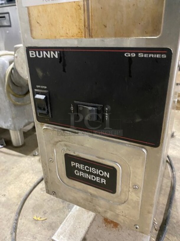 Bunn Commercial Countertop Dual Coffee Bean Grinder! All Stainless Steel! Model: G92HD SN: G900015351 120V 60HZ 1 Phase - Image 7 of 8