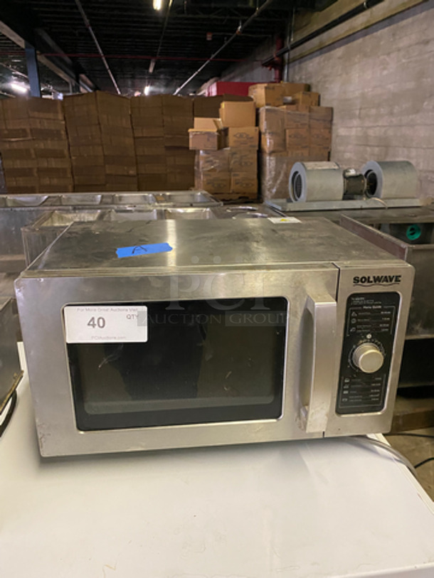 Solwave Commercial Countertop Microwave Oven! With View Through Door! All Stainless Steel! Model: 180MW1000D SN: 151000146 120V 60HZ 1 Phase