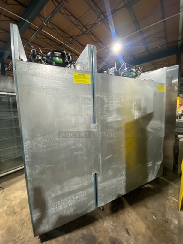 COOL! Hoshizaki Commercial 3 Door Reach In Refrigerator Merchandiser! With View Through Doors! Poly Coated Racks! All Stainless Steel! On Casters! Model: CR3BFGY SN: D80079K 115V 60HZ 1 Phase - Image 3 of 9