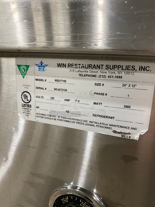 WIN Commercial Heated Food/ Soup Serving Steam Table Station! With Storage Space Underneath! All Stainless Steel! On Casters! Model: WBHT100 SN: N0JA72125 208V 60HZ 1 Phase - Image 6 of 8