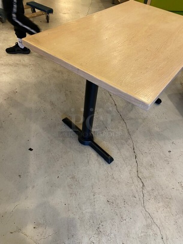 NICE! Wooden Top Rectangular Table! With Black Metal Base! 3x Your Bid! - Image 3 of 8