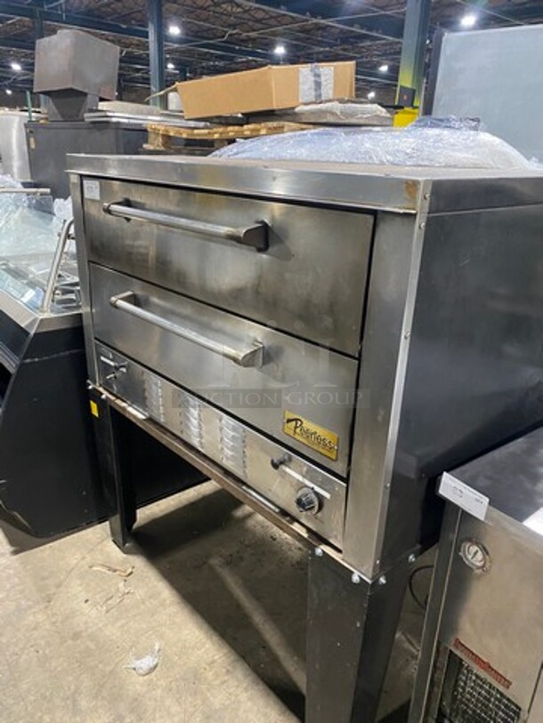Peerless Commercial Natural Gas Powered Double Deck Baking/ Pizza Oven! With Stones! All Stainless Steel! On Legs! - Image 3 of 11