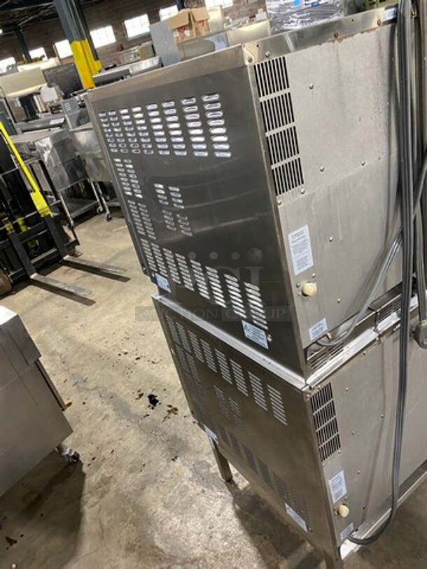 Turbo Fan Commercial Electric Powered Double Deck Convection Oven! With Metal Oven Racks! All Stainless Steel! On Legs! 2x Your Bid Makes One Unit! Model: E32D5 SN: 786331, SN: 786339 208V - Image 4 of 11