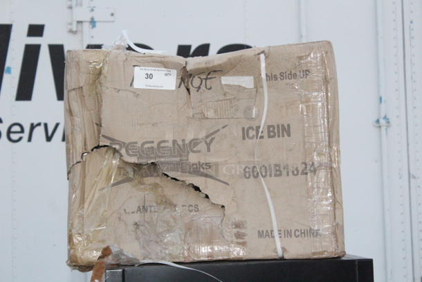 BRAND NEW SCRATCH & DENT! Regency 600IB1824 Stainless Steel 18" x 24" Underbar Ice Bin - 77 lb. IN THE BOX!  - Image 2 of 4