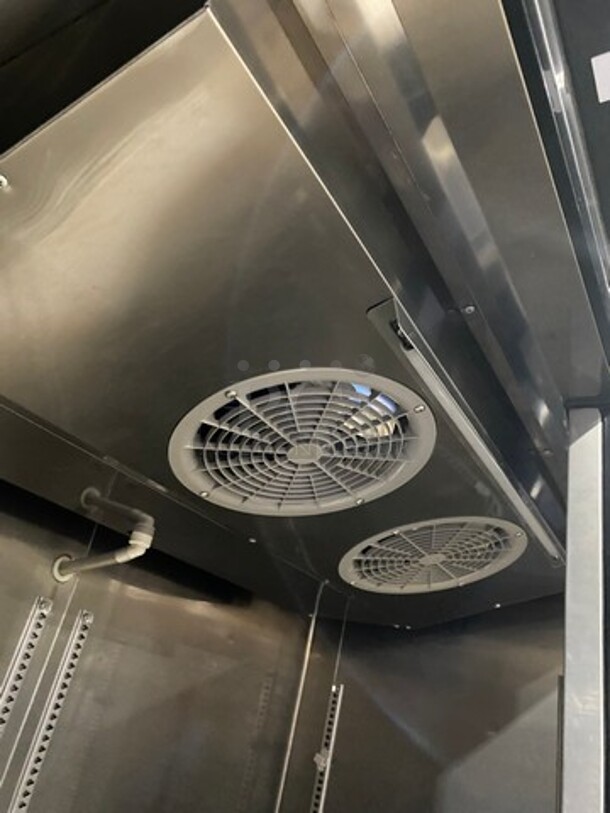 Turbo Air Commercial 2 Door Reach In Freezer! With Poly Coated Racks! Solid Stainless Steel! Model: M3F472 SN: K9F41A5026! 115V! On Casters!
 - Image 6 of 12