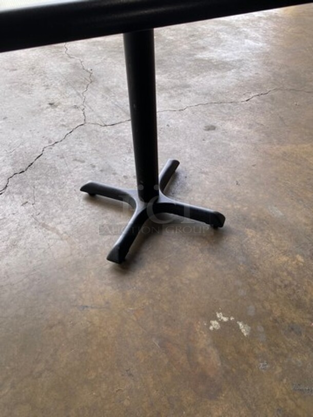 Square Wooden Pattern Table! With Metal Pedestal Base! 3x Your Bid - Image 5 of 5