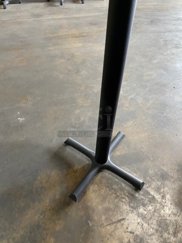 Dark Brown Round Table! Black Pedestal Leg! - Image 4 of 4