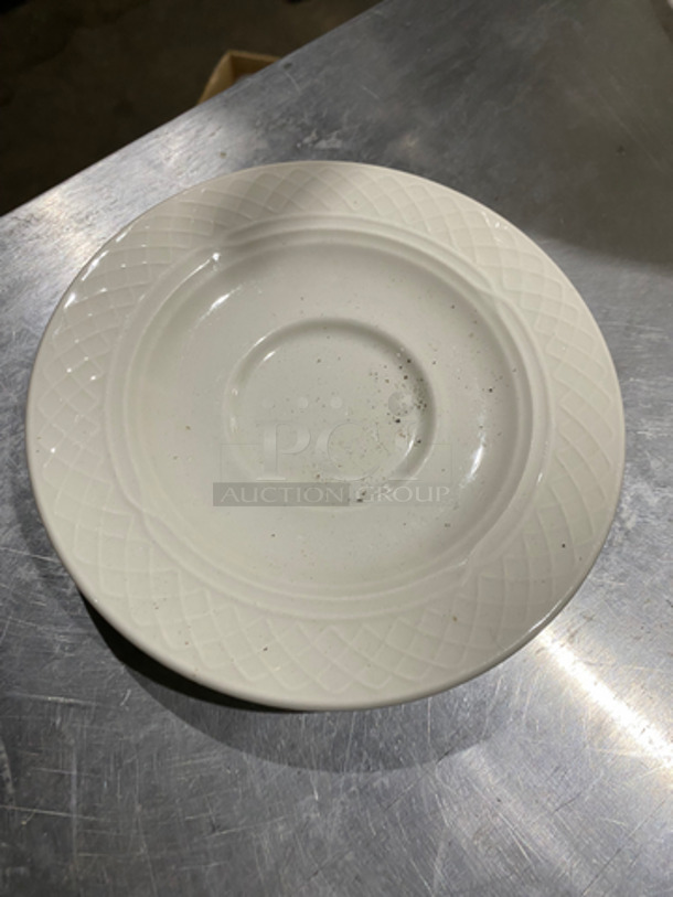 Homer Laughlin White Ceramic Assorted Size Plates! Includes Black Poly Crate! 2x Your Bid! - Image 6 of 8