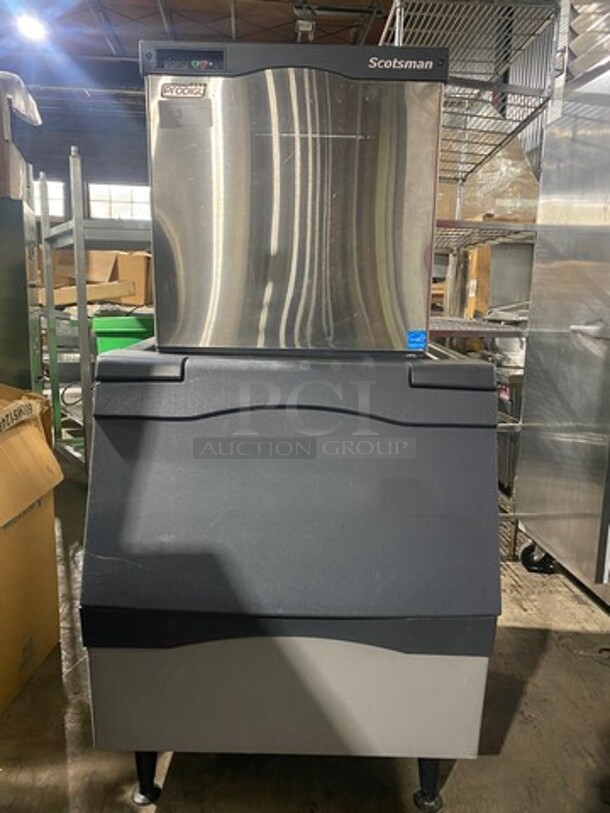 WOW! Scotsman Prodigy Commercial Ice Making Machine! On Commercial Ice Bin! Model C0322MA1B Serial 10031320012765! 115V 1Phase! On Legs! - Image 1 of 9