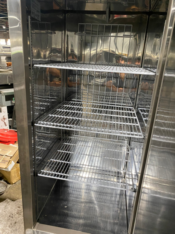 Master Bilt Commercial Single Door Reach In Refrigerator! With poly Coated Racks! Solid Stainless Steel! On Casters! Model: R23S SN: 14040084! Not Tested!  115V 60HZ 1 Phase - Image 5 of 9