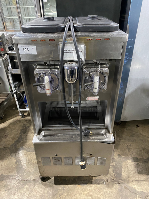 Taylor Commercial 2 Flavor Frosty/ Slushie Making Machine! With Milkshake Mixing Attachment! All Stainless Steel! On Casters! Model: 34227 SN: K4012295 208/230V 60HZ 1 Phase