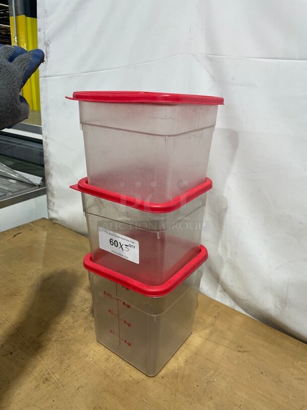 Cambro Commercial Polycarbonate Food Measuring/Storage Bins! With Lids! 3X Your Bid!  - Image 2 of 7