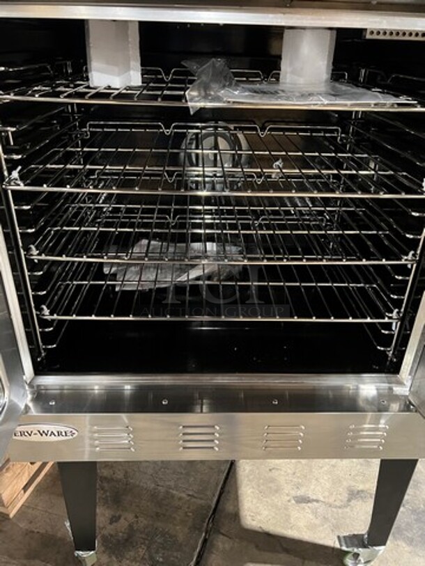 AMAZING! BRAND NEW! LATE MODEL! 2022 Serve Ware Commercial Natural Gas Powered Convection Oven! With View Through Doors! Metal Oven Racks! All Stainless Steel! On Casters! WITH MANUFACTURE WARRANTY! Model: SGCO1 - Image 6 of 10